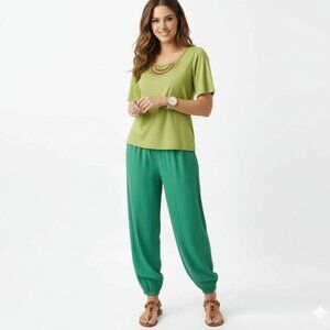 Chico's Vibrant Green Beaded Top - Perfect for Effortless Boho Style (0/S)